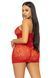 Платье-сетка со стразами Leg Avenue Rhinestone halter mini dress Red, открытая спина, one size