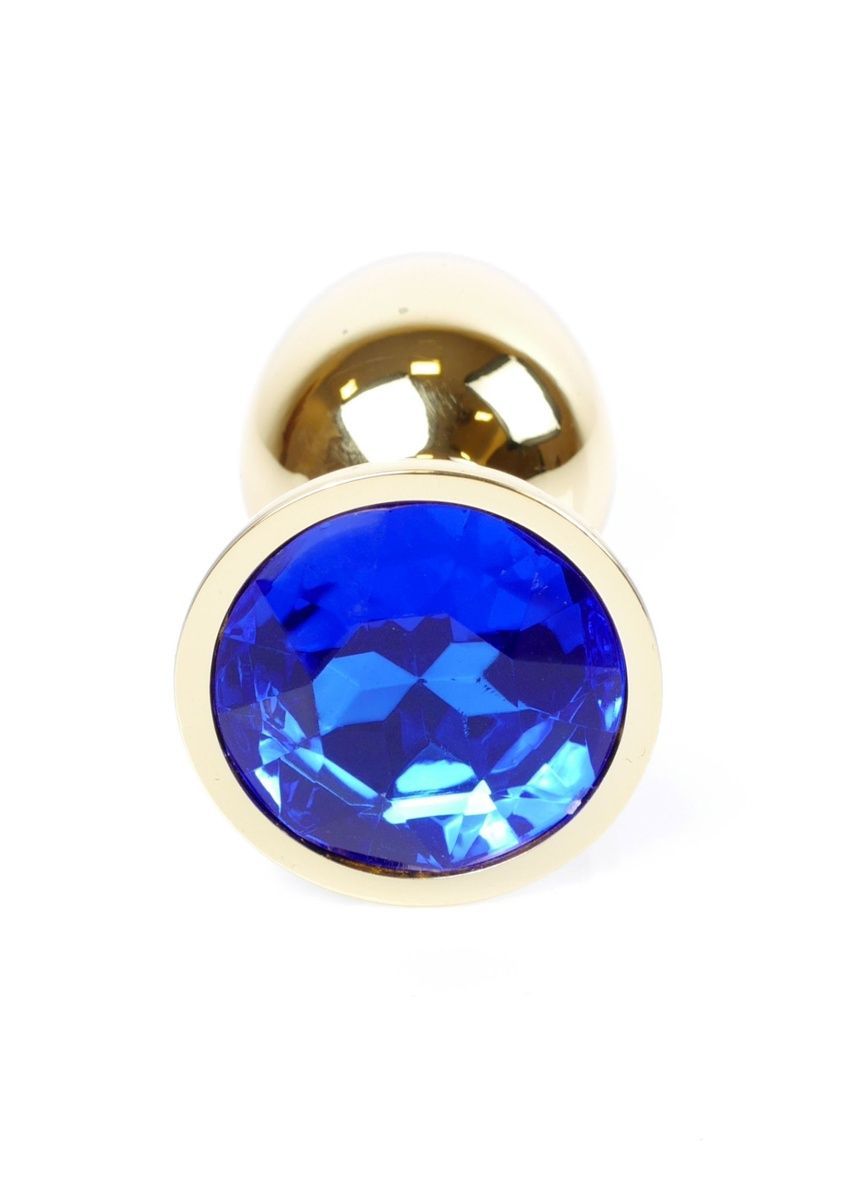 Анальна пробка Jewellery Gold Plug Dark Blue, 2,7 см