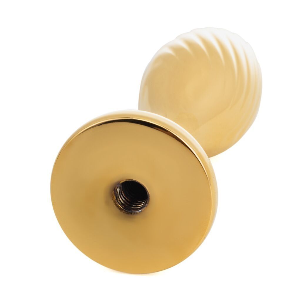 Металева анальна пробка Кролячий хвост LOCKINK SEVANDA White Bunny-Tail Anal Pear-shape Plug, S