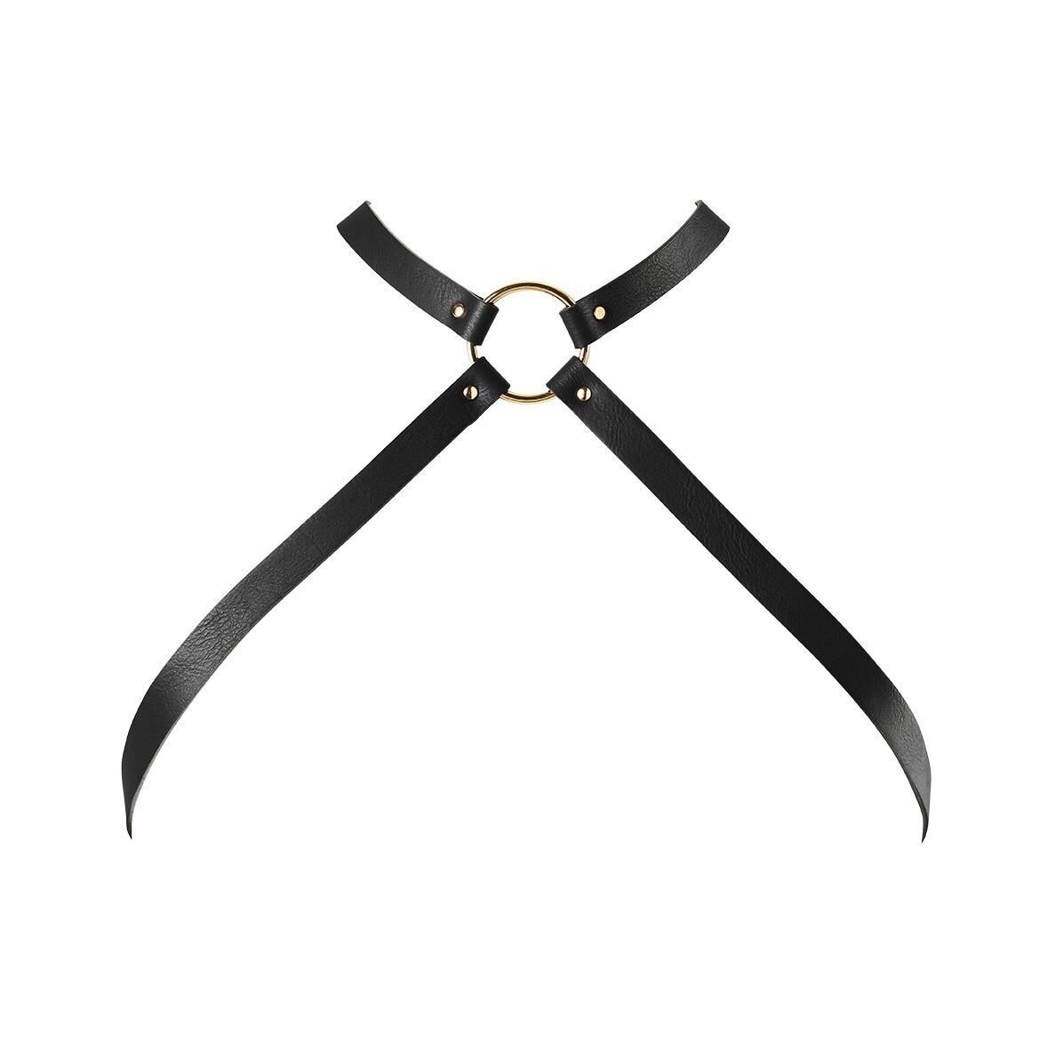 Портупея из экокожи Bijoux Indiscrets MAZE &mdash; Cross Chest Harness Black