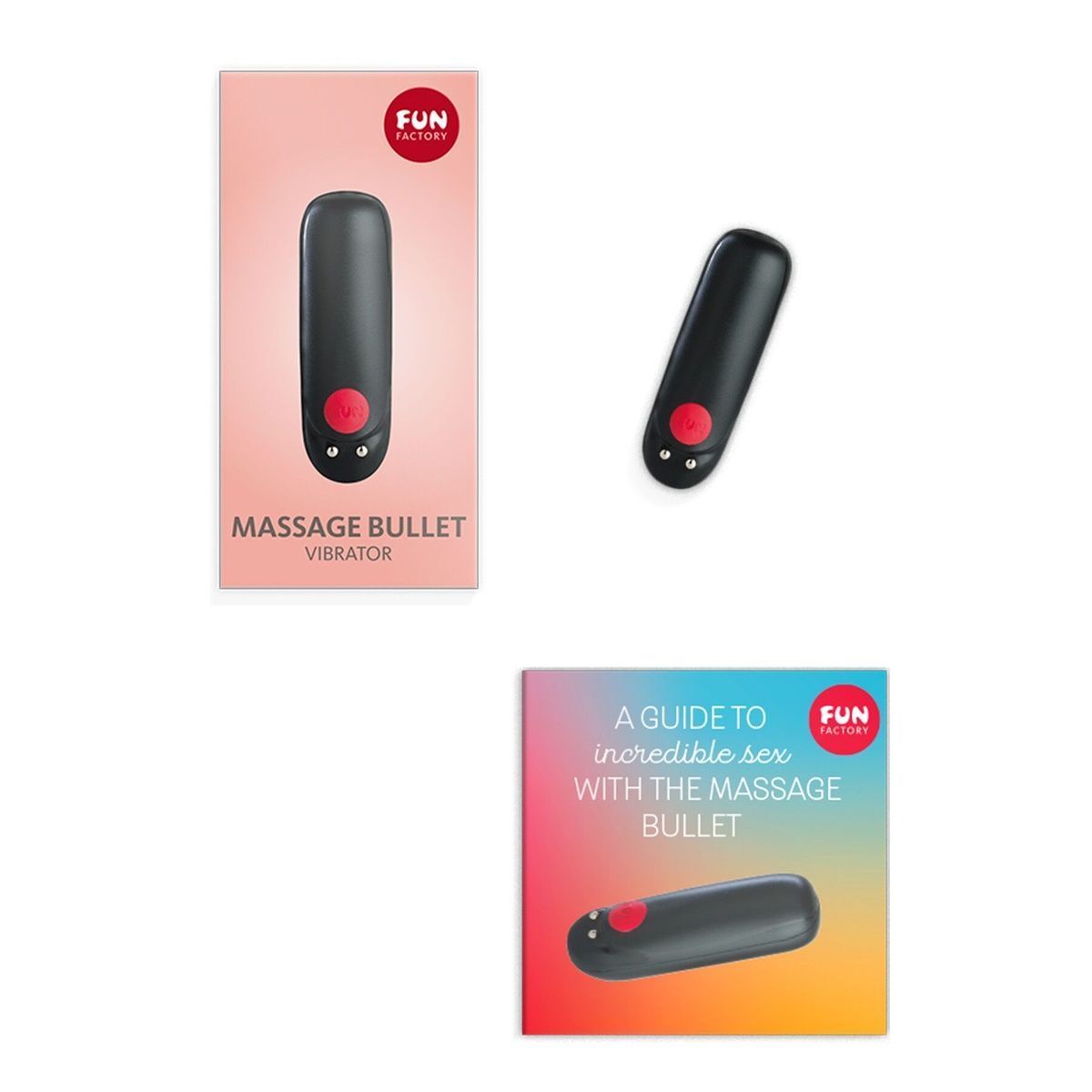 Вибропуля Fun Factory Massage BULLET, черная, диаметр 2,5 см, 3 скорости, 3 рисунка вибрации
