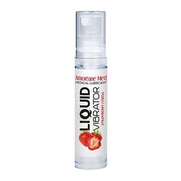 Лубрикант с эффектом вибрации Amoreane Med Liquid Vibrator Strawberry (10 мл)