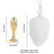 Металева анальна пробка Кролячий хвост LOCKINK SEVANDA White Bunny-Tail Anal Pear-shape Plug, S