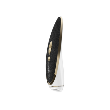 Люксовый вакуумный стимулятор Satisfyer Luxury Haute Couture Black со вставкой из кожи