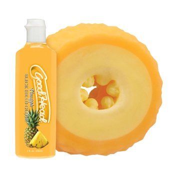 Набор для минета Doc Johnson GoodHead Pineapple Blowjob Set: мастурбатор, лубрикант, восстанавливающее средство