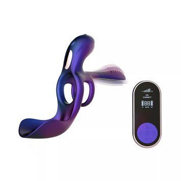 Эрекционное кольцо 3в1 Hueman &ndash; Zenith, стимуляция яичек, точки G и клитора, пульт ДУ