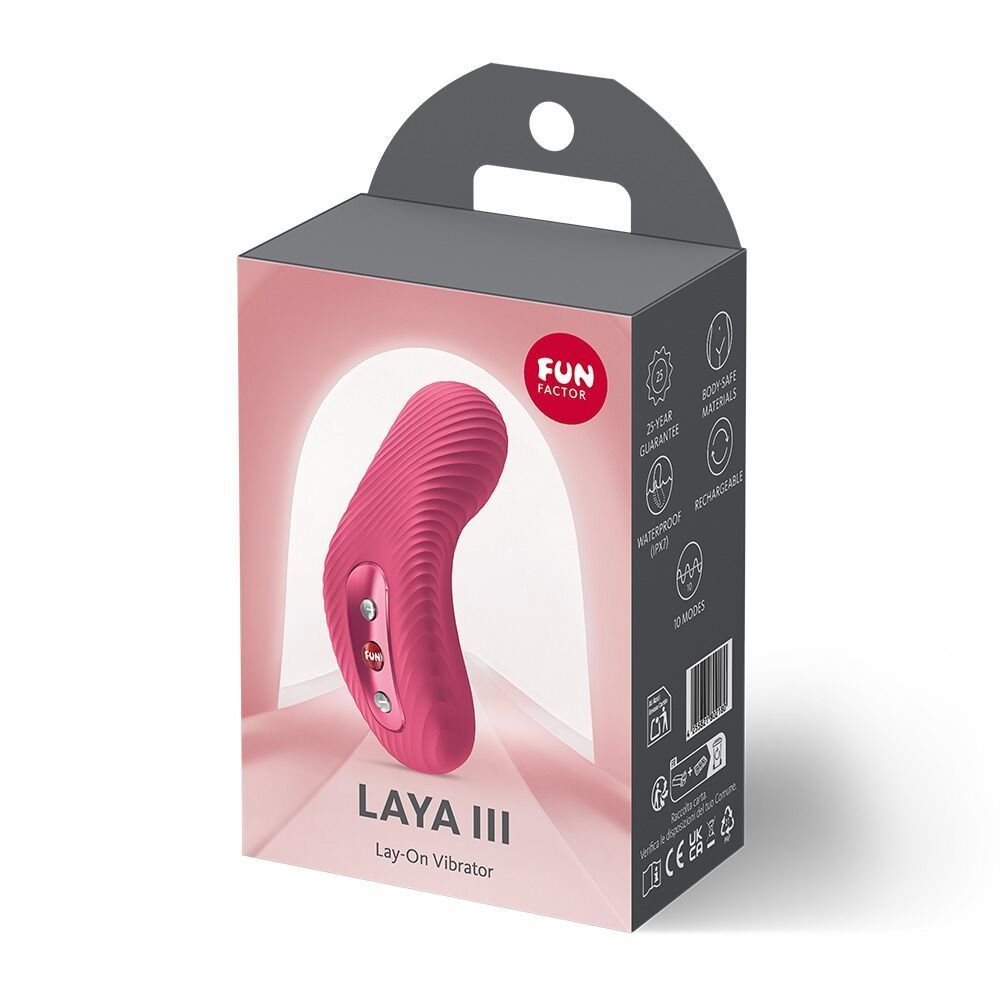 Накладний вібратор Fun Factory LAYA III Raspberry, ефект постукування пальцем