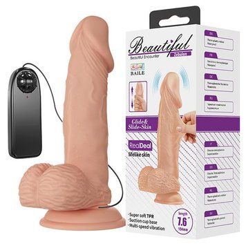 Фаллоимитатор с вибрацией Baile Beautiful Encounter Zebulon Vibrator Flesh