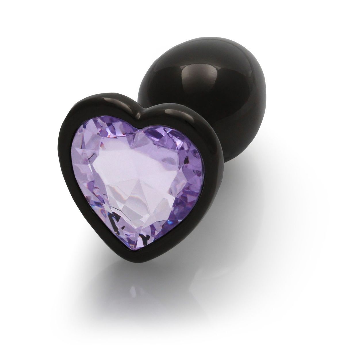 Металлическая анальная пробка Heart Gem, размер S цвет: черный/фиолетовый Ouch!
