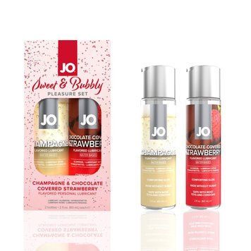 Набор лубрикантов JO Sweet&Bubbly &mdash; Champagne & Chocolate Covered Strawberry (2&times;60 мл)