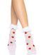 Носки женские с клубничным принтом Leg Avenue Strawberry ruffle top anklets One size, кружевные манж