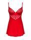Пеньюар Obsessive Ingridia chemise & thong XL/2XL, красный, сорочка, стринги