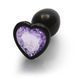 Металлическая анальная пробка Heart Gem, размер S цвет: черный/фиолетовый Ouch!