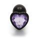 Металлическая анальная пробка Heart Gem, размер S цвет: черный/фиолетовый Ouch!