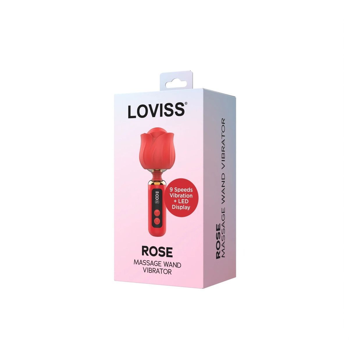 Вібромасажер Loviss Rose Mini Massage Wand Vibrator, головка у вигляді троянди, 9 режимів