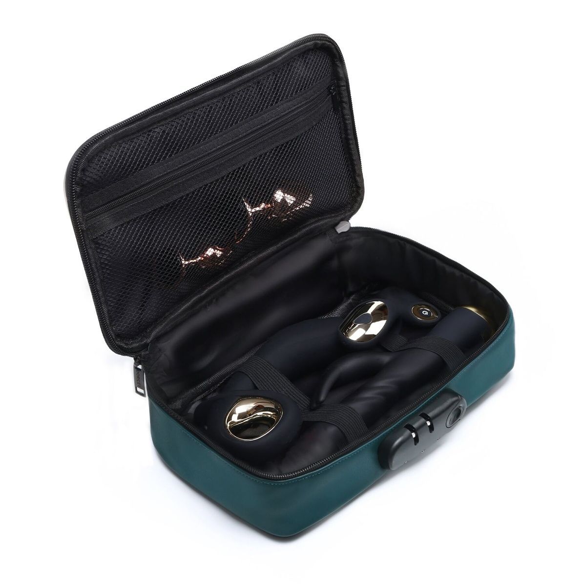Кейс для игрушек Dorcel DISCREET BOX LUXURY GREEN, кодовый замок, 27&times;16&times;7,62 см