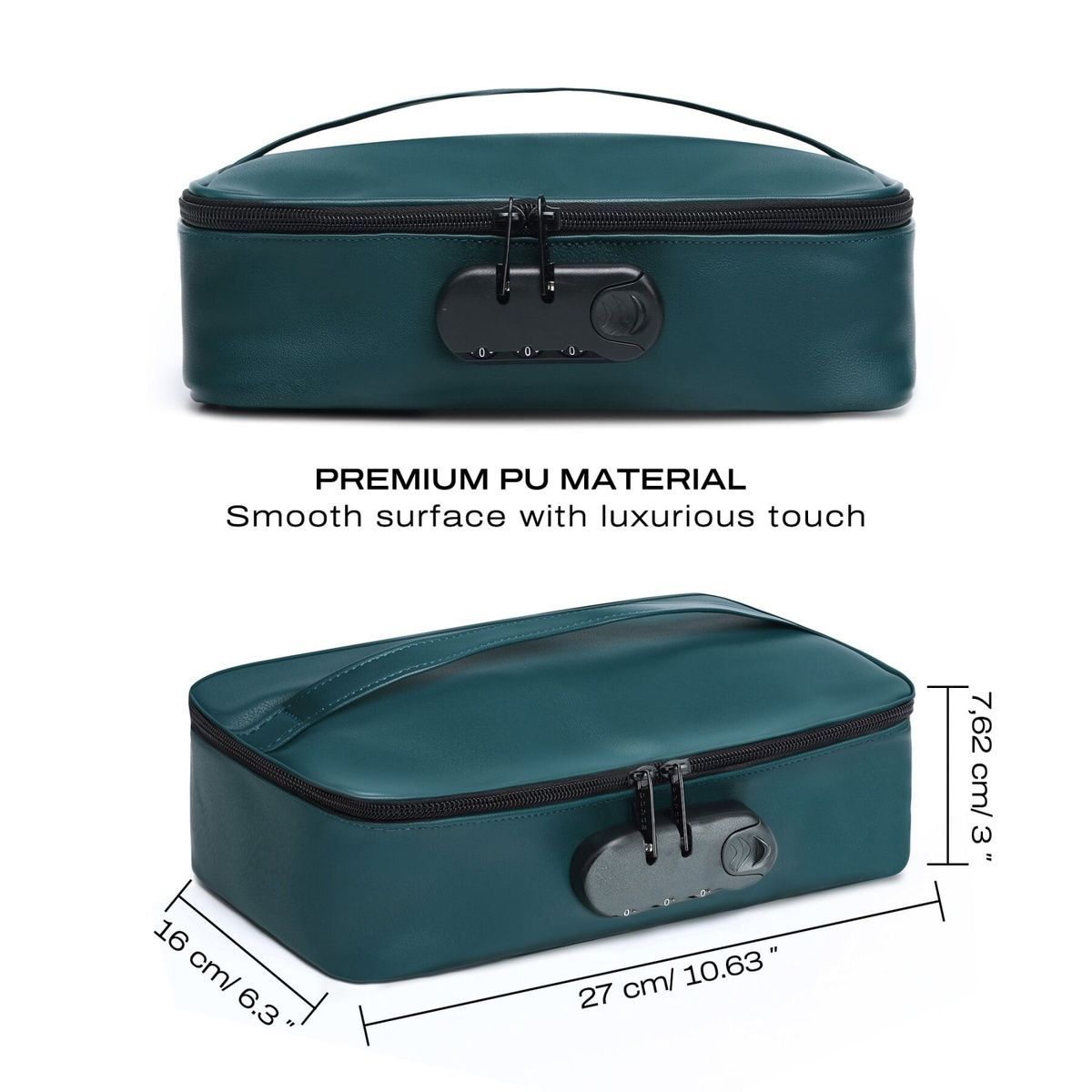 Кейс для игрушек Dorcel DISCREET BOX LUXURY GREEN, кодовый замок, 27&times;16&times;7,62 см