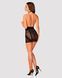 Напівпрозора сорочка з відкритими грудьми Obsessive Lacrisia chemise, чорна, з чокером, XS/S