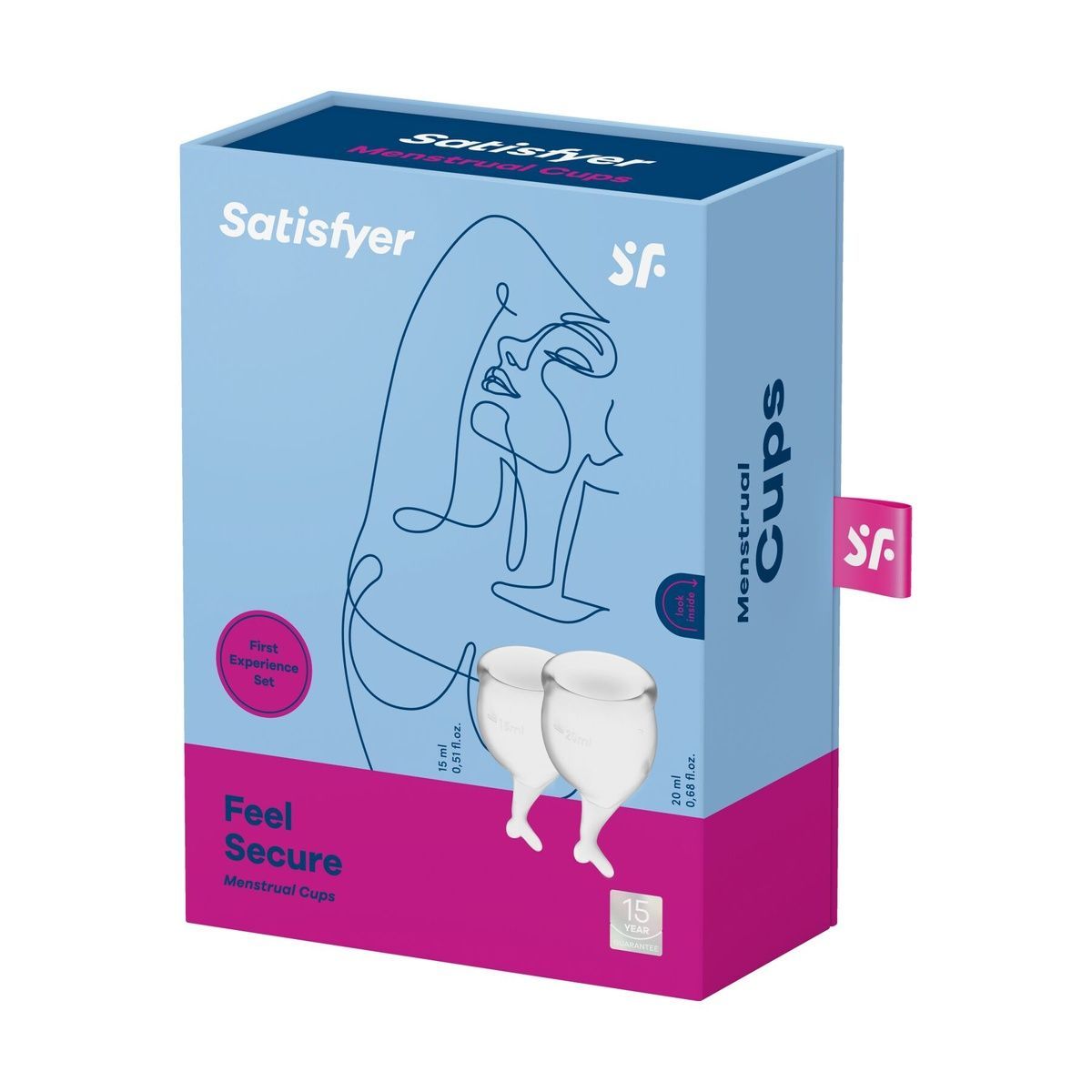 Менструальные чаши Satisfyer Feel Secure Transparent &ndash; ​​набор 15 мл и 20 мл + мешочек