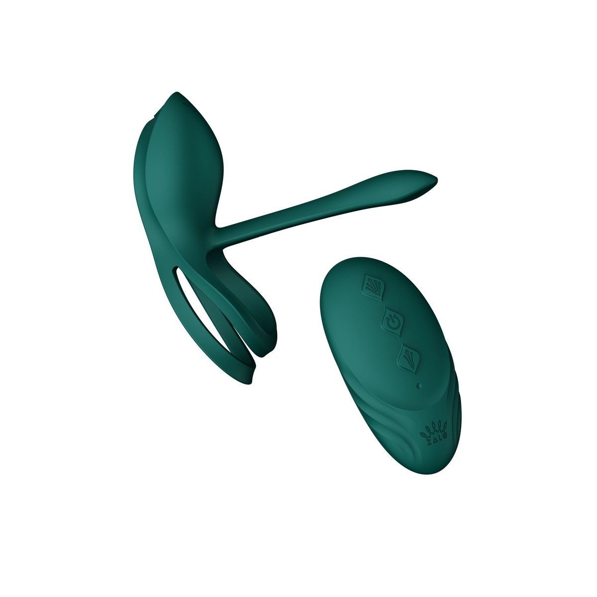 Смарт-ерекційне кільце Zalo - BAYEK Turquoise Green, подвійне з ввідною частиною, пульт ДК