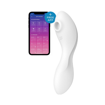 Вакуумный смарт-стимулятор с вибрацией Satisfyer Curvy Trinity 5 (White), управление со смартфона