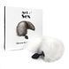 Силиконовая анальная пробка с хвостом из натурального меха Art of Sex size M White fox