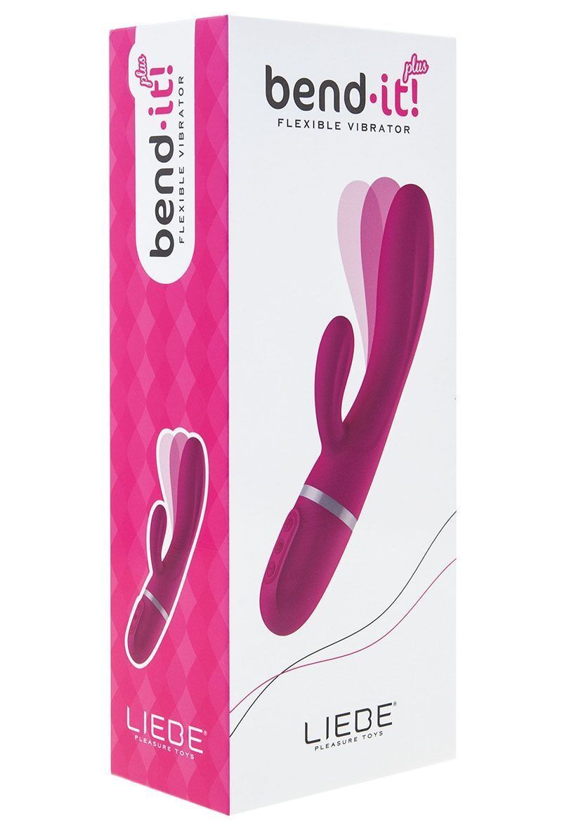 Вибратор-кролик Liebe Bend It Plus Cerise, гибкий, 2 мотора, 10 режимов