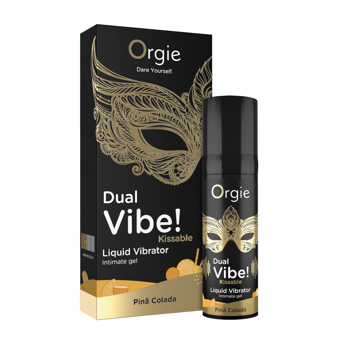 Жидкий вибратор Orgie Dual Vibe! Pina Colada Kissable Liquid Vibrator, 15 мл
