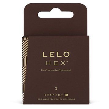 Презервативы LELO HEX Condoms Respect XL 3 Pack, тонкие и суперпрочные, увеличенный размер