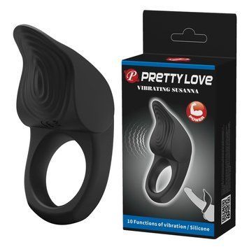 Эрекционное кольцо с вибрацией Pretty Love Vibrating Susanna Cock Ring Black