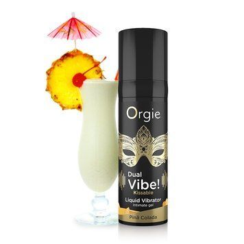 Жидкий вибратор Orgie Dual Vibe! Pina Colada Kissable Liquid Vibrator, 15 мл
