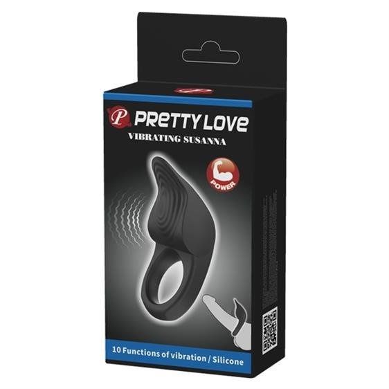 Эрекционное кольцо с вибрацией Pretty Love Vibrating Susanna Cock Ring Black