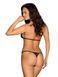 Комплект із ланцюжками Obsessive Pantheria 2-pcs set black, бюстгальтер, трусики, S/M