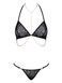 Комплект із ланцюжками Obsessive Pantheria 2-pcs set black, бюстгальтер, трусики, S/M