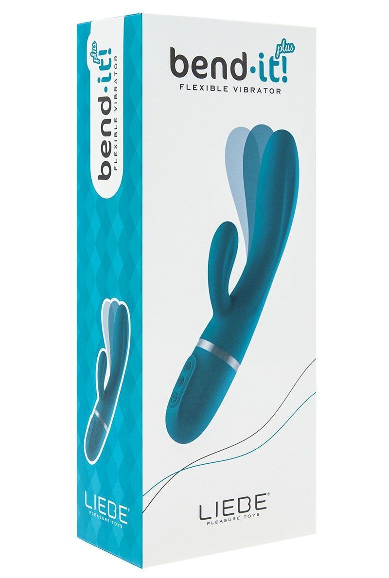 Вибратор-кролик Liebe Bend It Plus Ocean Blue, гибкий, 2 мотора, 10 режимов