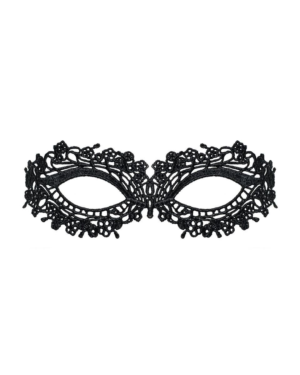 Кружевная маска Obsessive A710 mask, единый размер, черная
