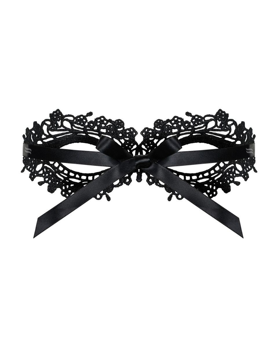 Кружевная маска Obsessive A710 mask, единый размер, черная