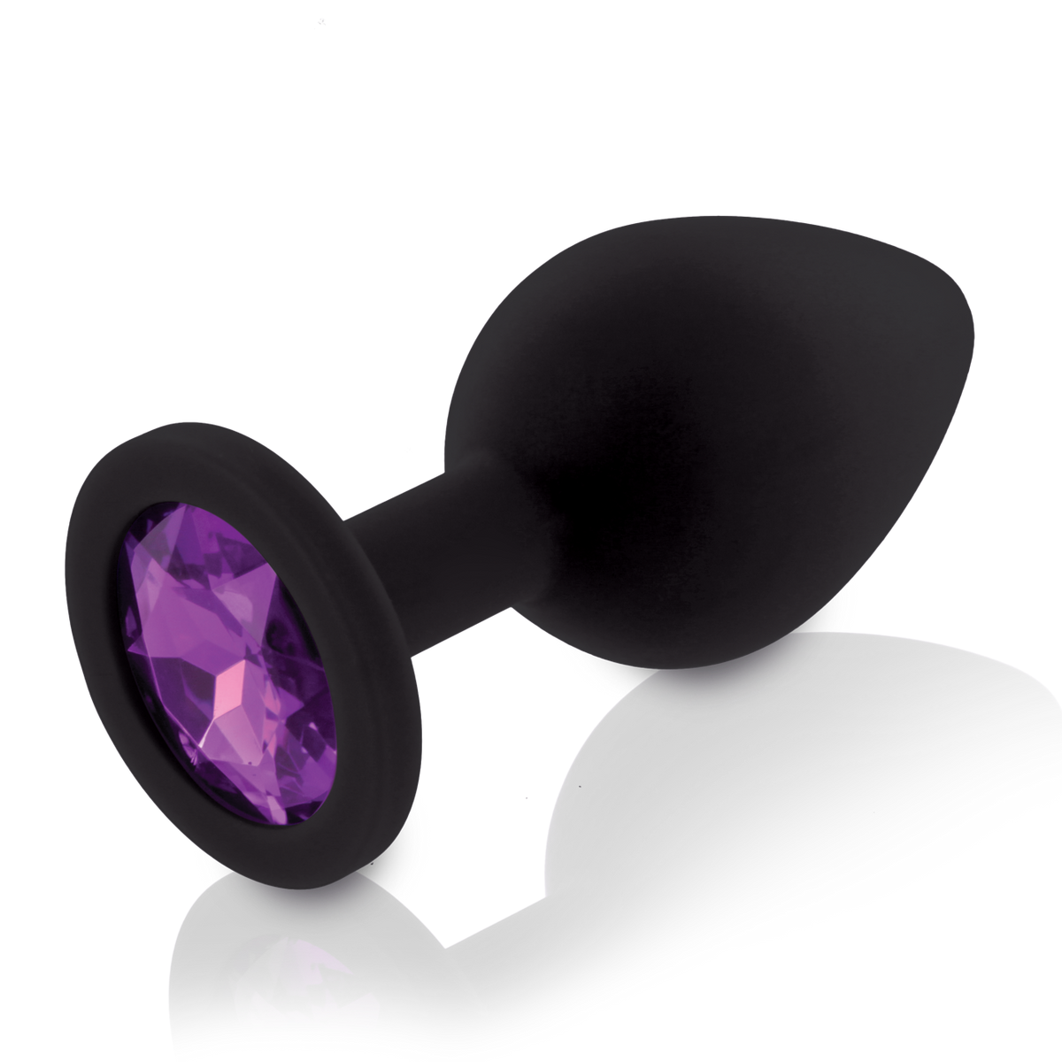 Набор силиконовых анальных пробок с кристаллом Rianne S: Booty Plug Set Black, диаметр 3,2см, 3,5см, 4,2см