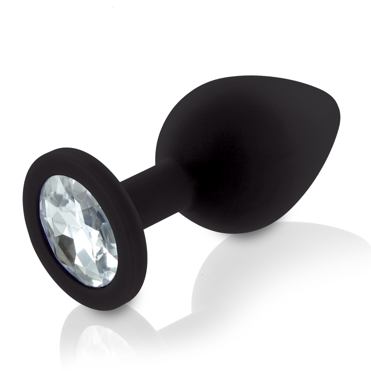 Набор силиконовых анальных пробок с кристаллом Rianne S: Booty Plug Set Black, диаметр 3,2см, 3,5см, 4,2см