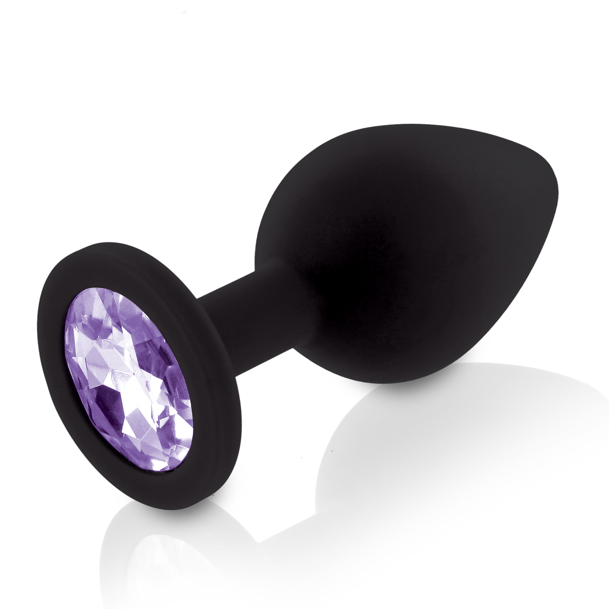 Набор силиконовых анальных пробок с кристаллом Rianne S: Booty Plug Set Black, диаметр 3,2см, 3,5см, 4,2см