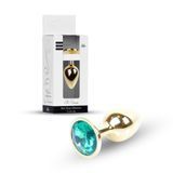 Анальная пробка Jewellery Gold Plug Green, 2,7 см