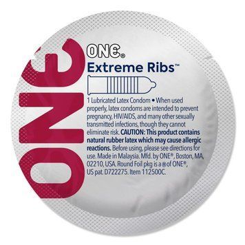 Презерватив ONE Extreme Ribs, 1 шт, ребристый, со смазкой