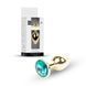 Анальна пробка Jewellery Gold Plug Green, 2,7 см