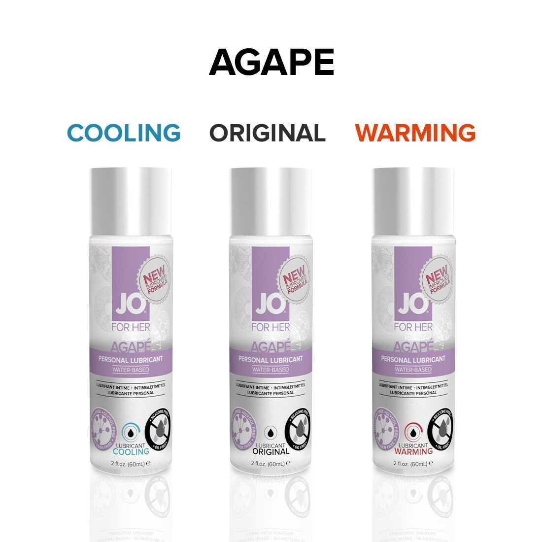 Смазка на водной основе JO AGAPE &mdash; ORIGINAL (60 мл) без глицерина, гликоля и парабенов