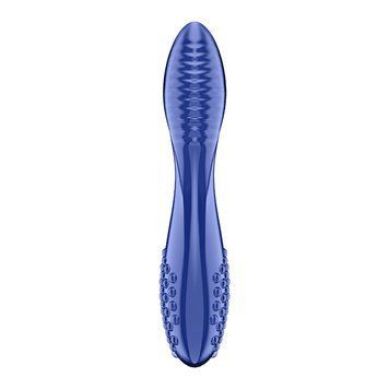 Двусторонний стеклянный дилдо Satisfyer Dazzling Crystal 2 Blue