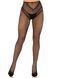 Стрип-колготки Leg Avenue Crotchless Net Tights with Heart Backseam, One Size, чорні, з доступом