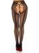 Стрип-колготки Leg Avenue Crotchless Net Tights with Heart Backseam, One Size, чорні, з доступом