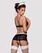 Еротичний костюм покоївки Obsessive Maidme set 5pcs, бюстгальтер, пояс з фартухом, панчохи, S/M