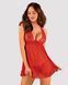 Прозора сорочка бебі-дол Obsessive Lacelove babydoll & thong Red, мереживо, стрінги, XS/S