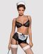 Еротичний костюм покоївки Obsessive Maidme set 5pcs, бюстгальтер, пояс з фартухом, панчохи, S/M